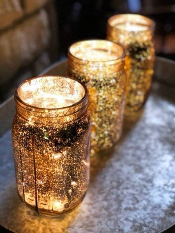 Glitter Starburst Table Jars