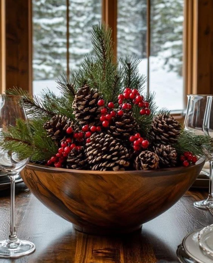 Holly Berry Bowl Arrangement