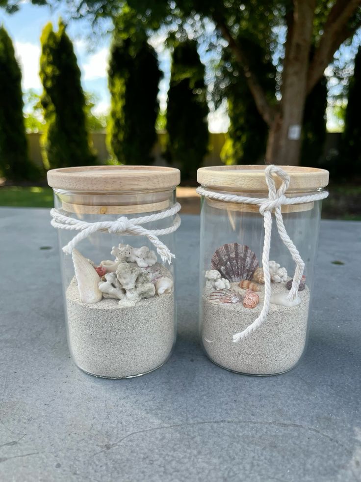 Sand-and-Seashell Holiday Jars