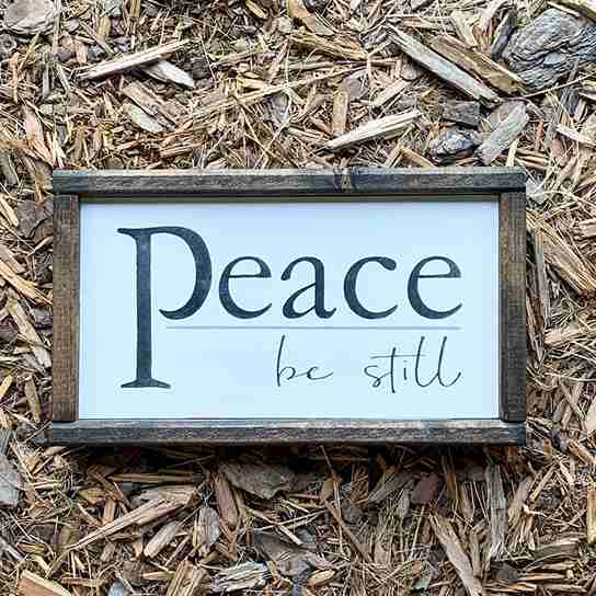 Wooden “Be Still” Pathway Sign