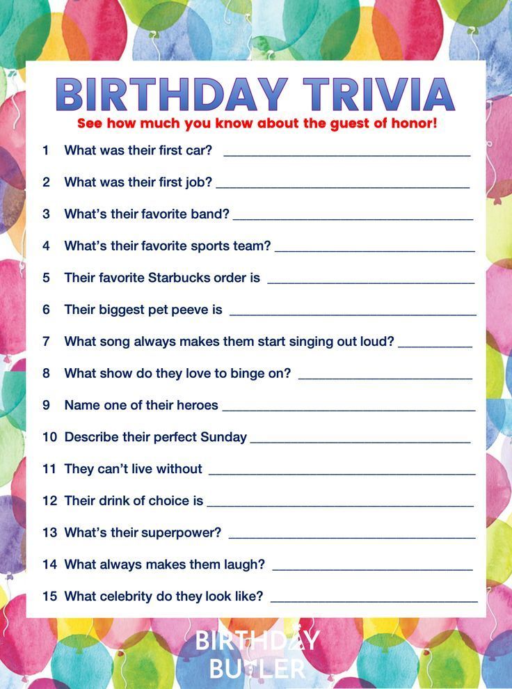 Birthday Person Trivia Challenge