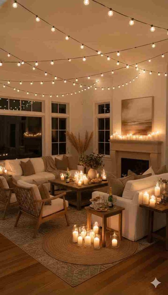 Cozy Living Room Birthday Night