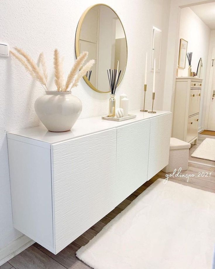 Minimalist Gold & White Entryway