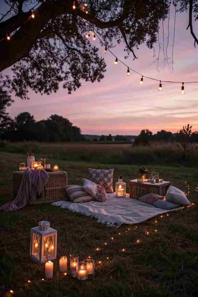 Sunset Blanket Picnic Party