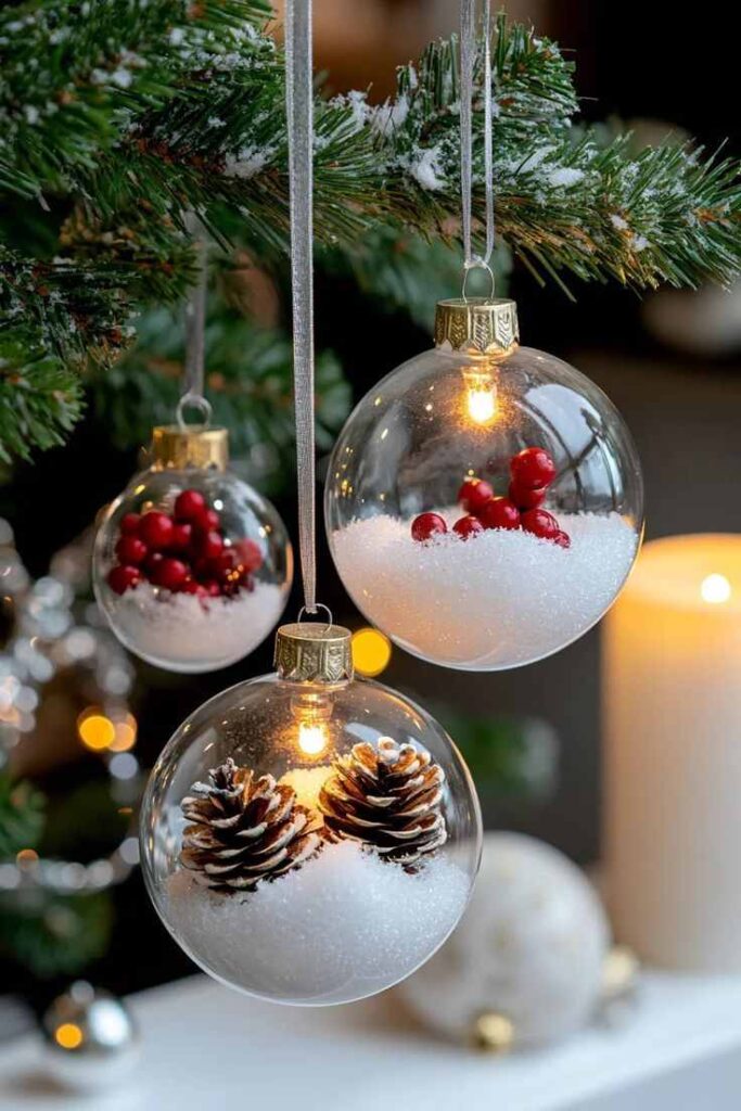 Twinkling Snowball Ornaments