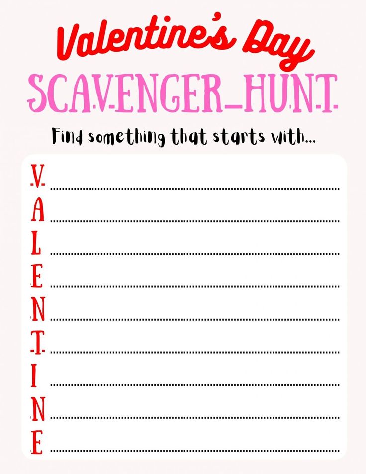 Valentine Scavenger Dash