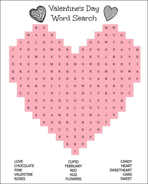 Valentine Word Search Race