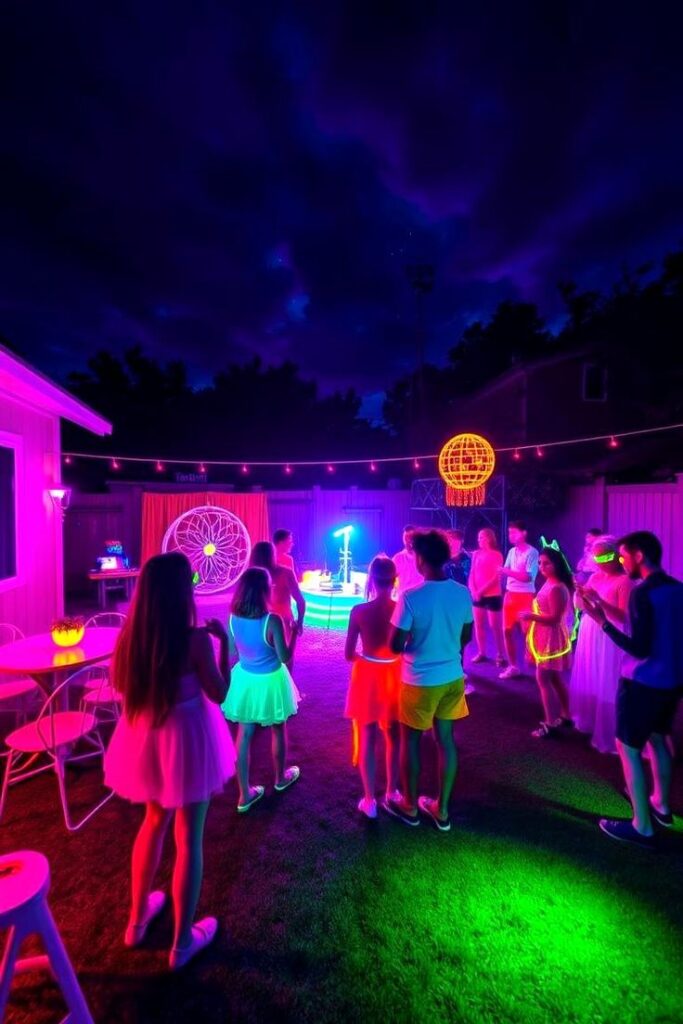Backyard Glow Night Party