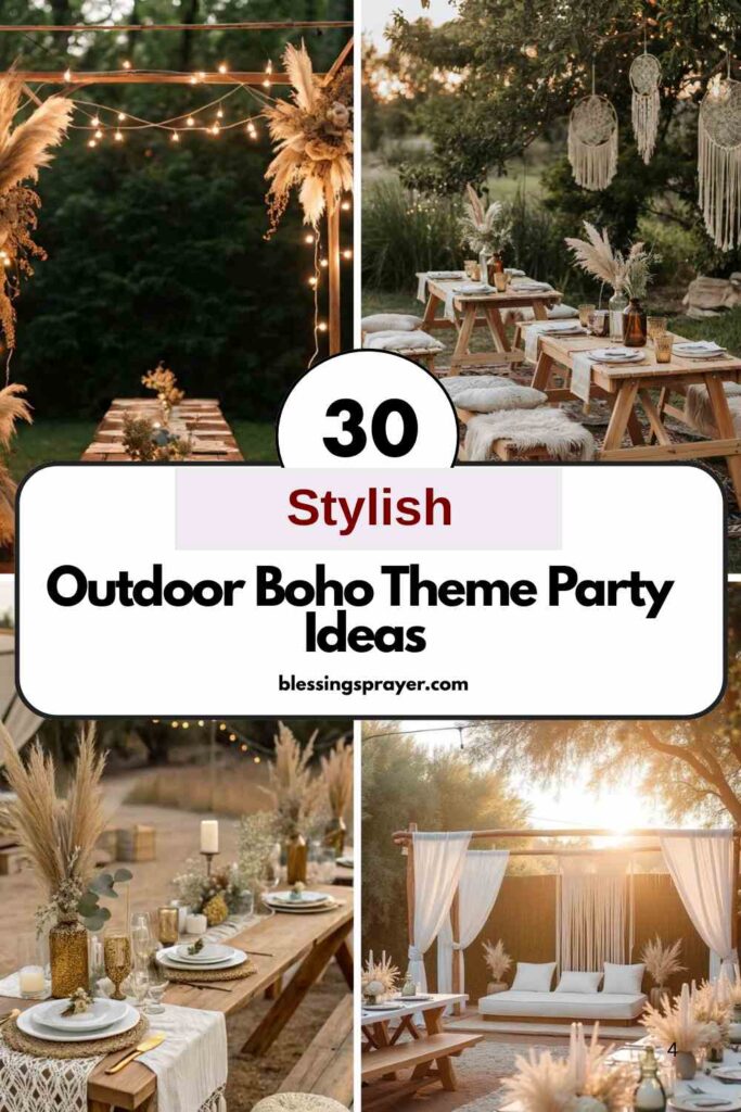 Outdoor Boho Theme Party Ideas