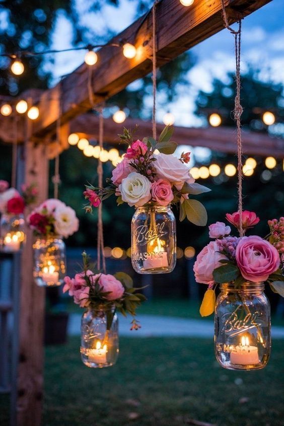 Flower Jar Pathway Picnic Decor