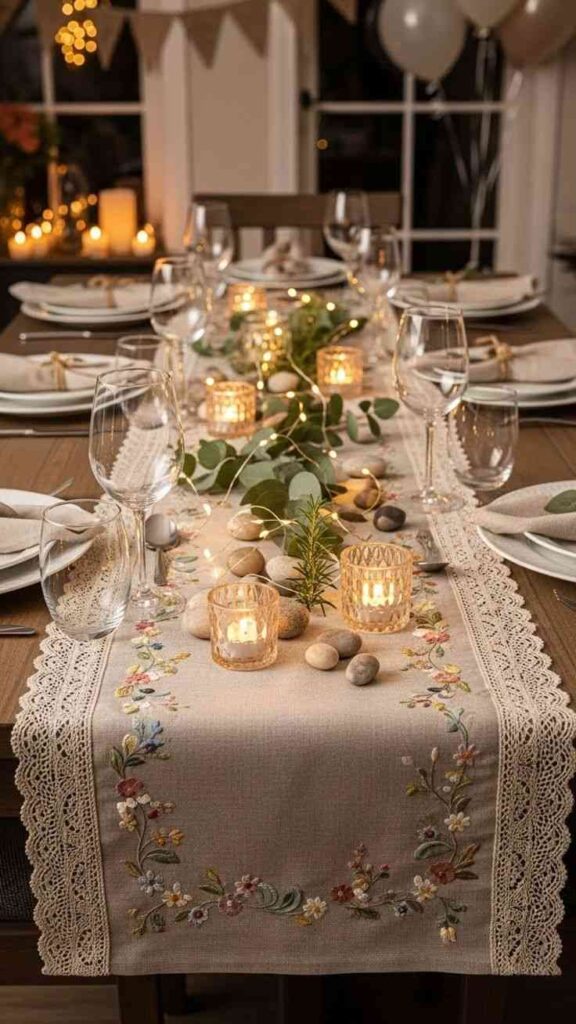 Patterned Table Runner Styling