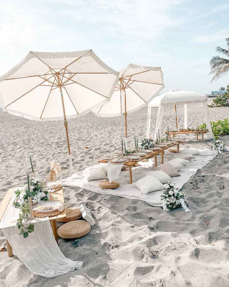 Beach Umbrella Decor Setup