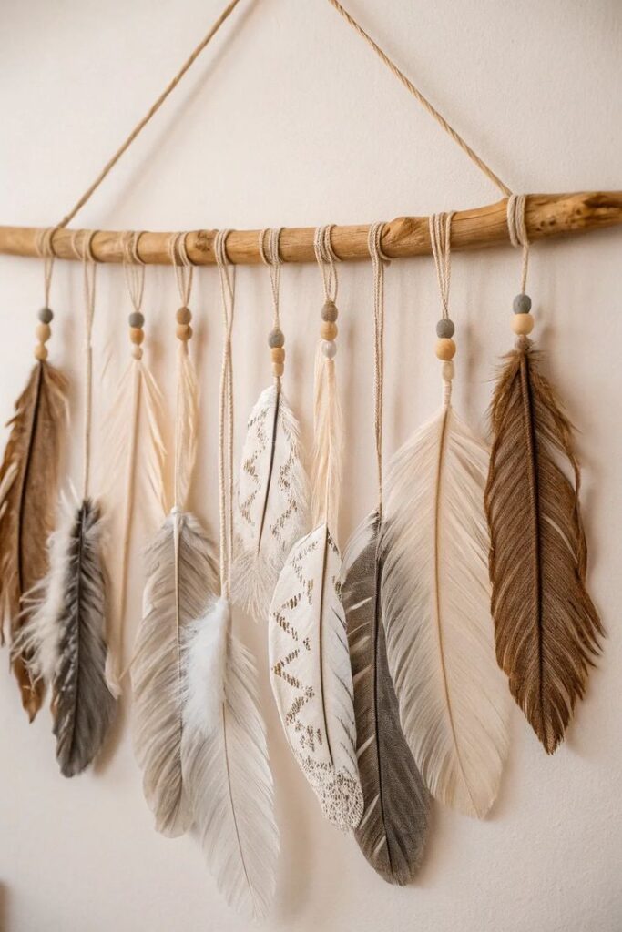 Boho Feather Decor Display