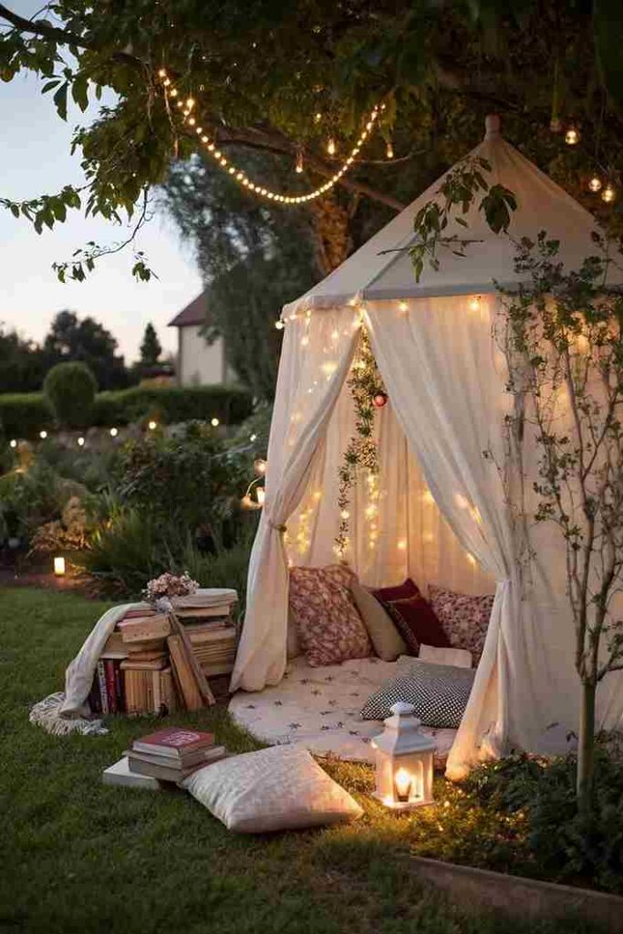 Boho Outdoor Reading Corner