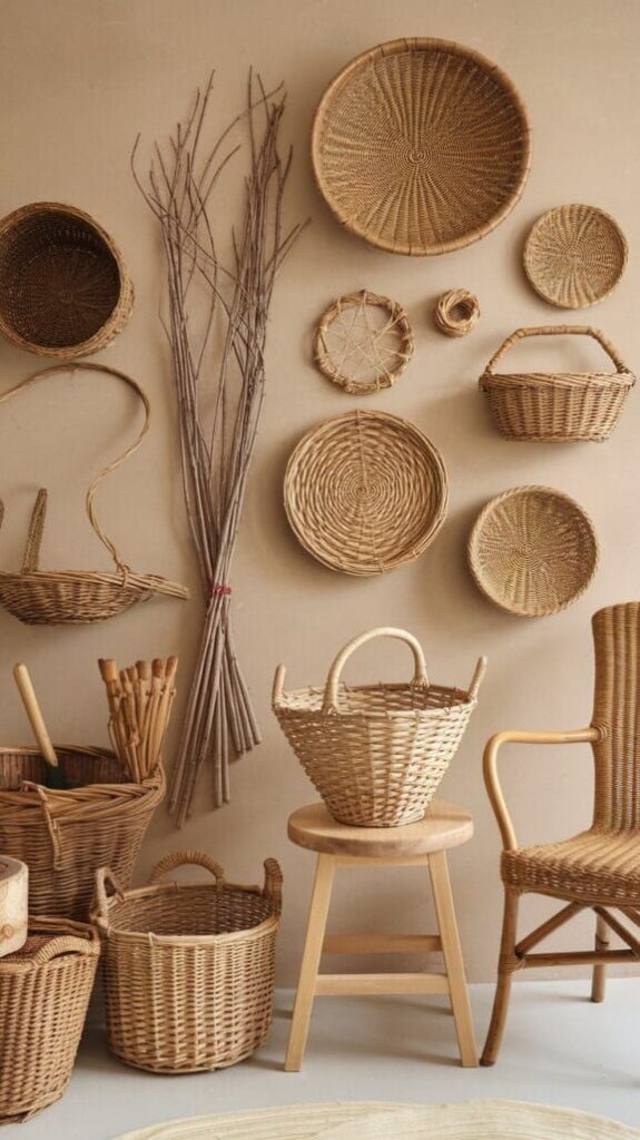Boho Woven Basket Decor