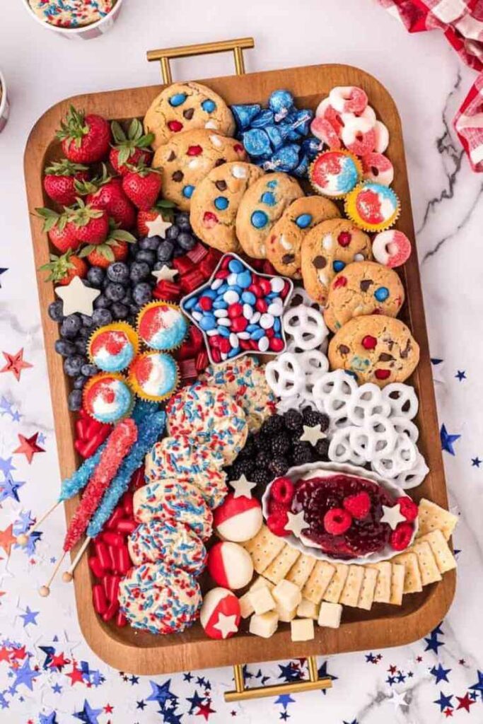 Classic Red, White, and Blue Snack Board