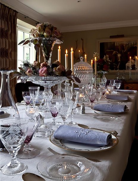 Elegant Glass and Crystal Table