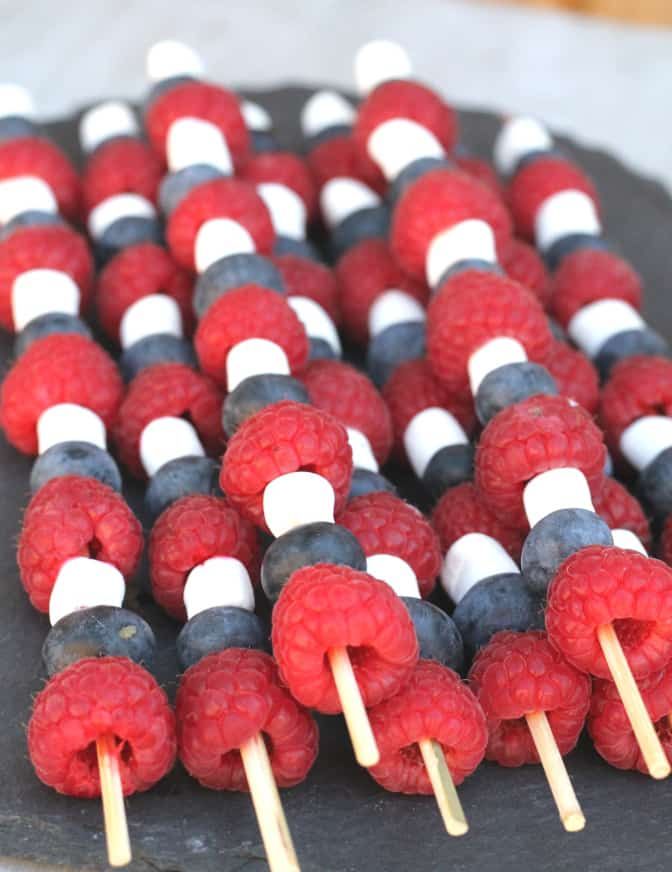 Flag-Themed Marshmallow Skewers