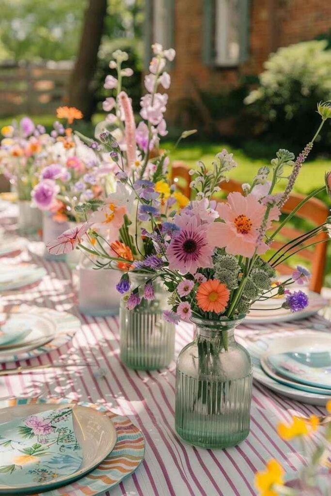 Floral Garden Table Setup