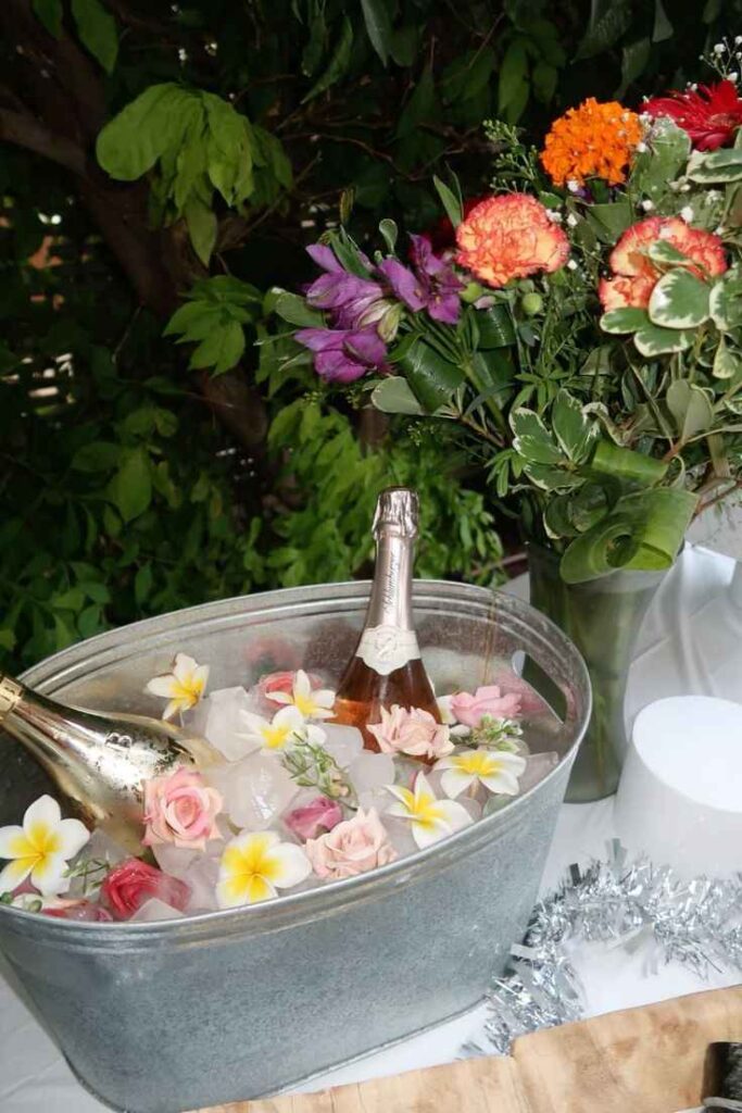 Floral Ice Bucket Display