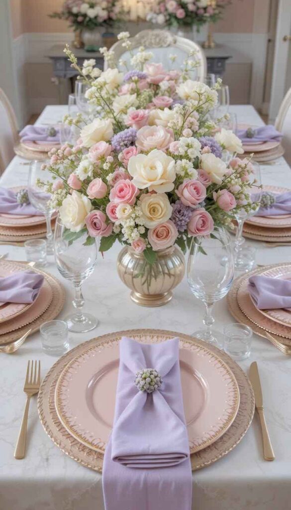 Floral Pastel Table Setting