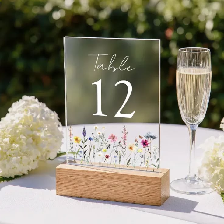 Floral Table Number Cards