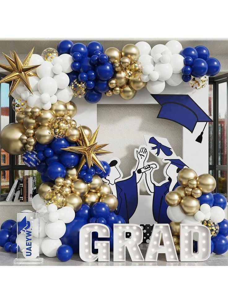 Graduation Balloon Arch Setup