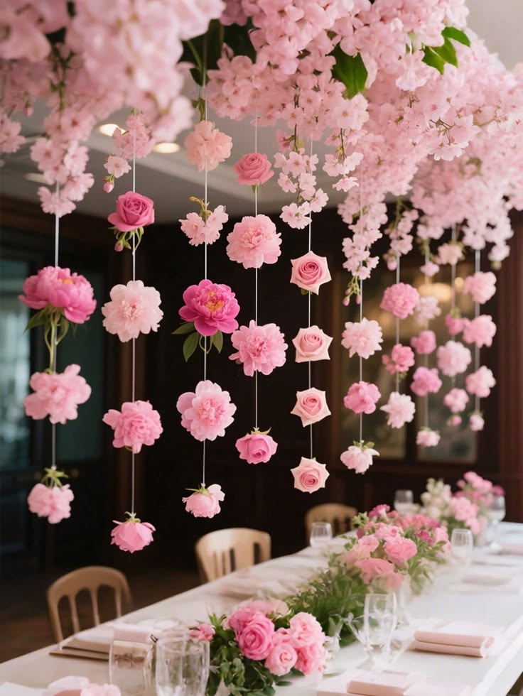 Hanging Flower Decor Setup