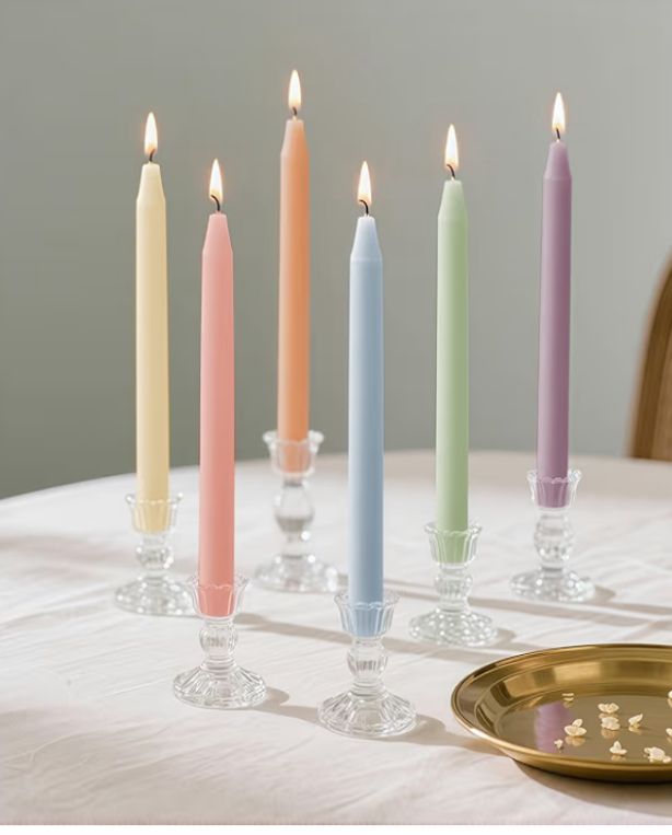 Pastel Candle Decor Setup