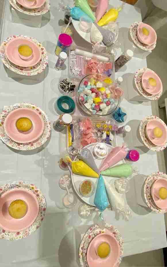 Pastel Cupcake Decorating Station
