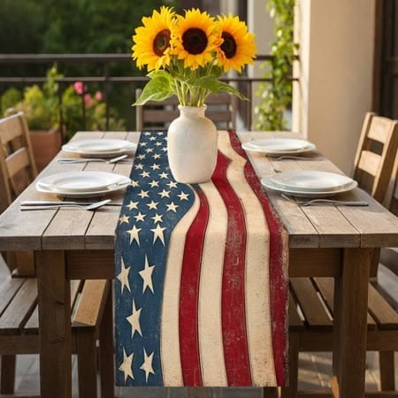 Patriotic Table Runner Decor
