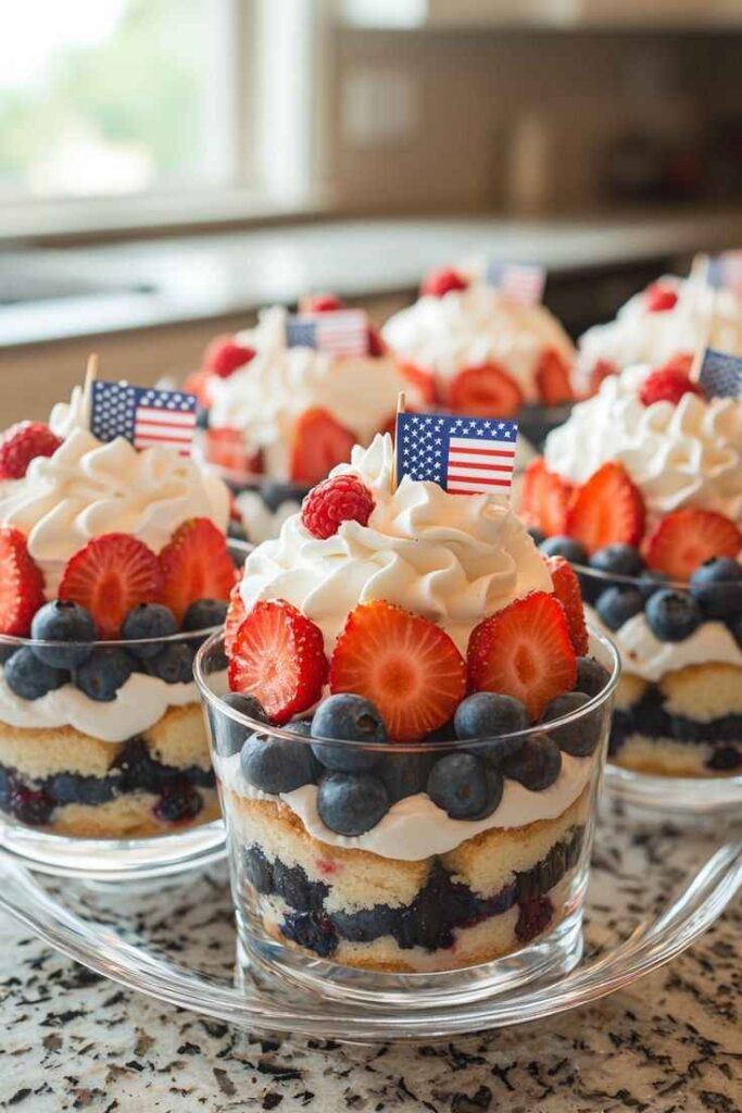 Red, White, and Blue Berry Parfait