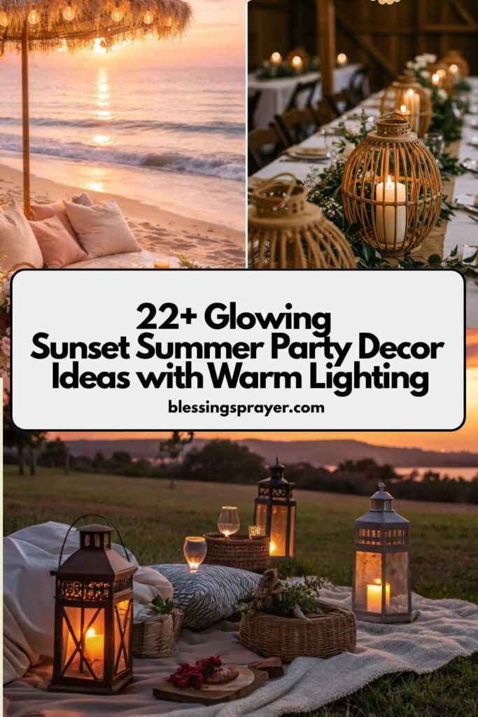 Sunset Summer Party Decor Ideas with Warm Lighting