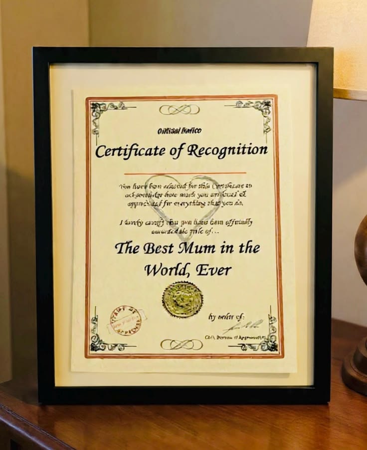 Appreciation Certificates for Mothers