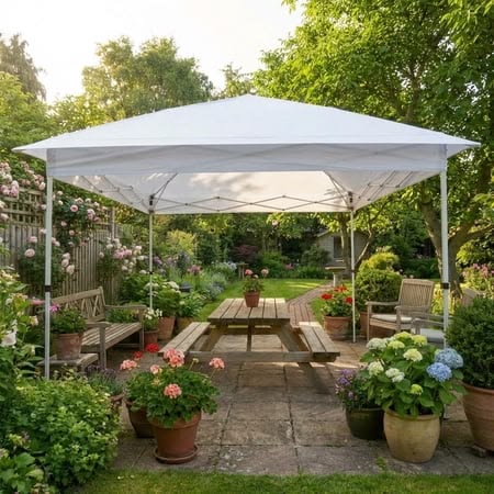 Backyard Tent Party Setup