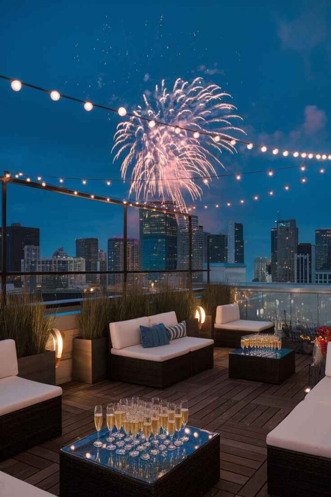 Balcony Fireworks Setup