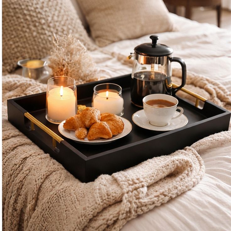 Bed Tray Decor Setup