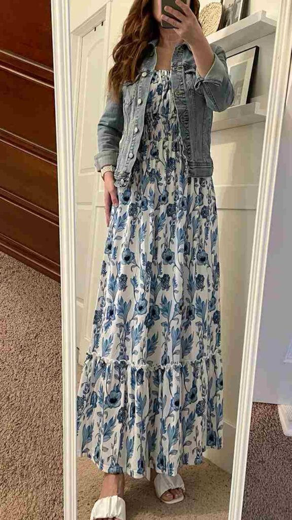 Blue Denim Jacket & Summer Dress