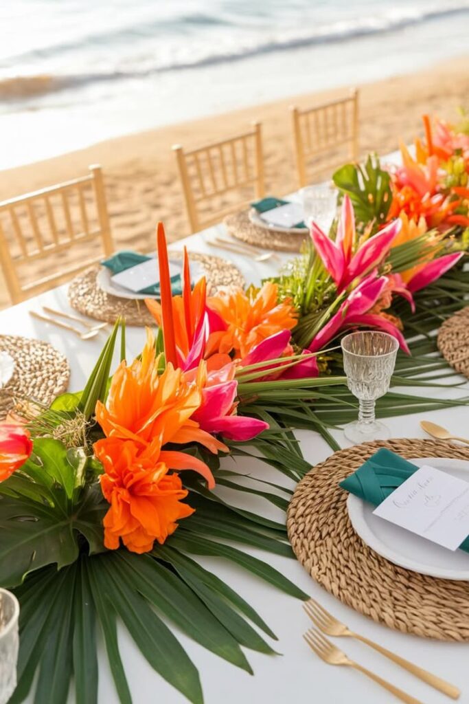 Bright Tropical Table Setup