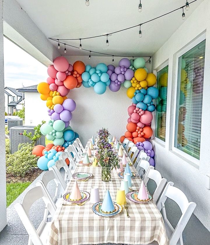 Colorful Balloon Party Setup