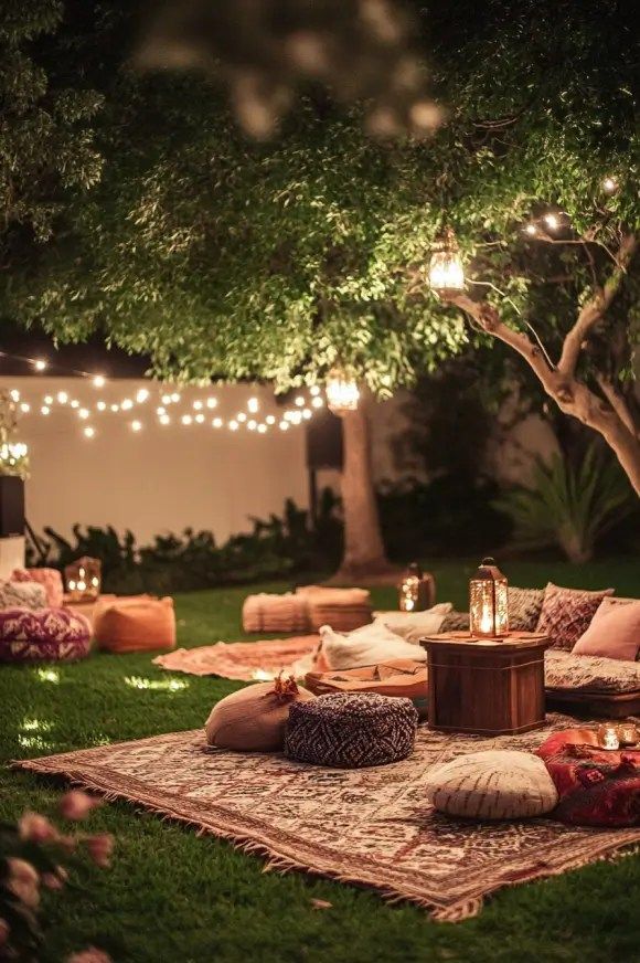 Cozy Floor Seating Garden Setup