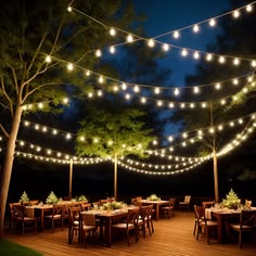 Cozy String Light Dinner Setup