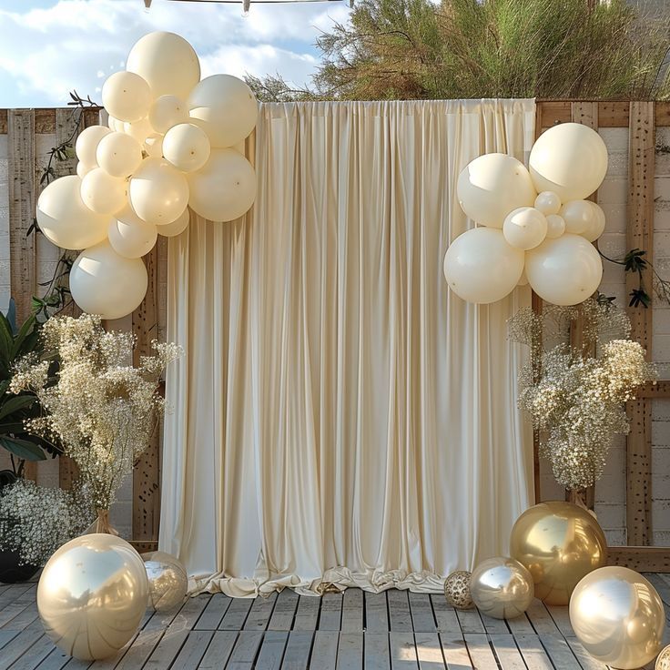 Curtain and Balloon Combo Backdrop