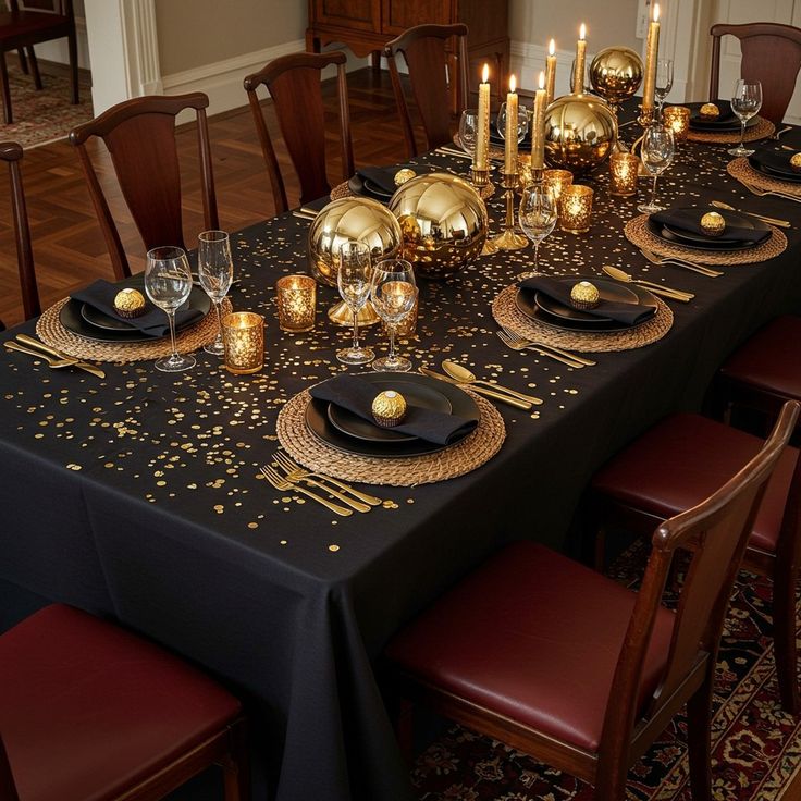 Elegant Black and Gold Setup