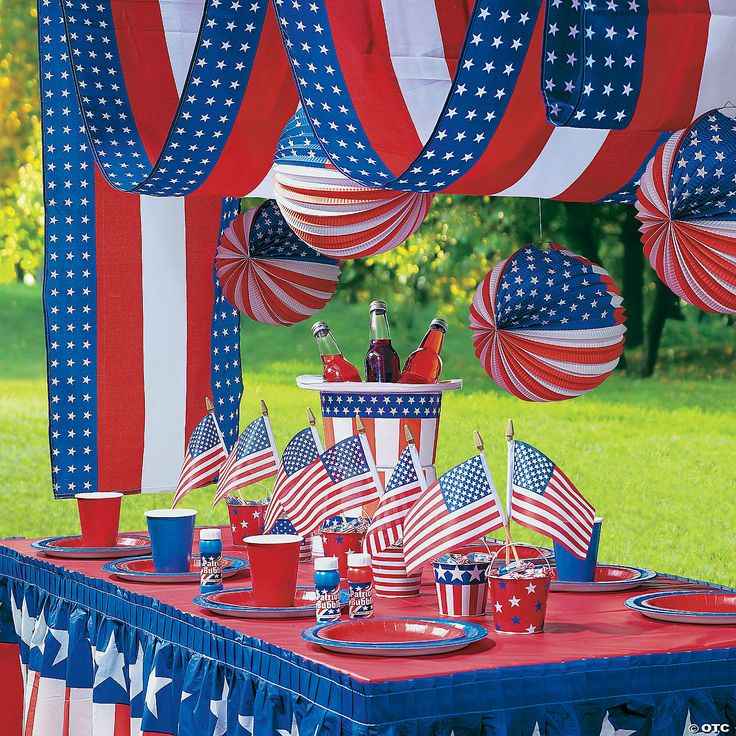 Flag-Inspired Decor Setup