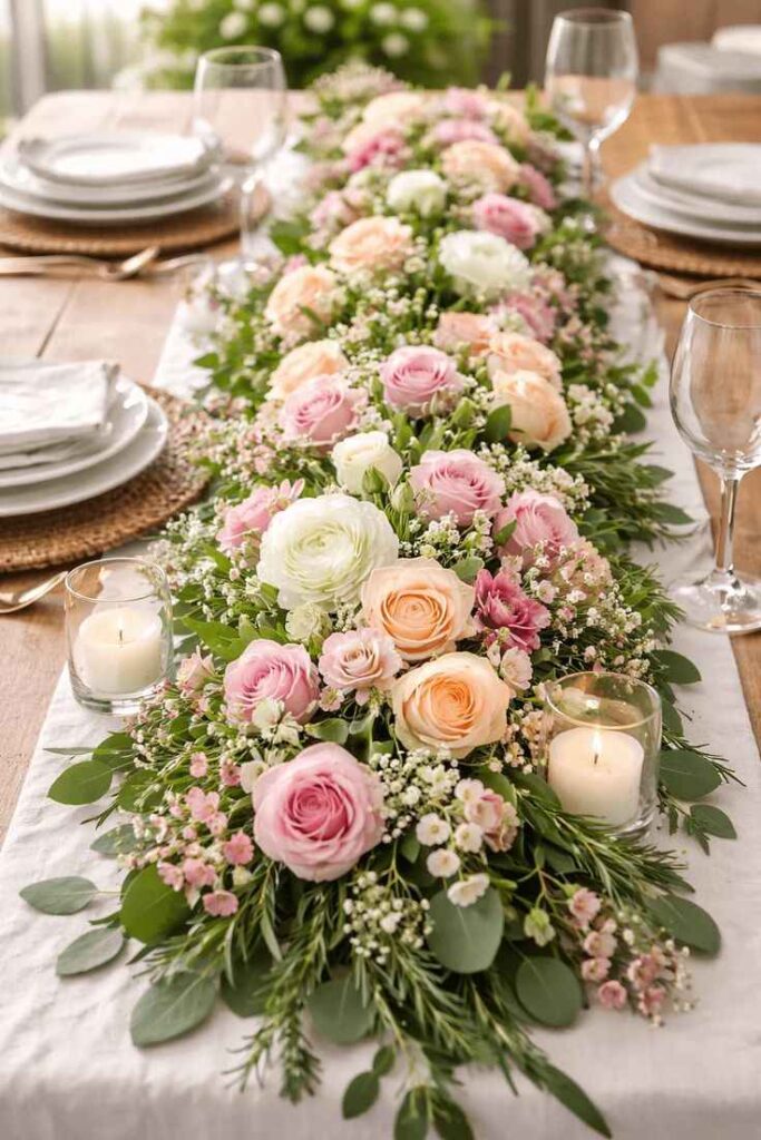 Fresh Floral Runner Table
