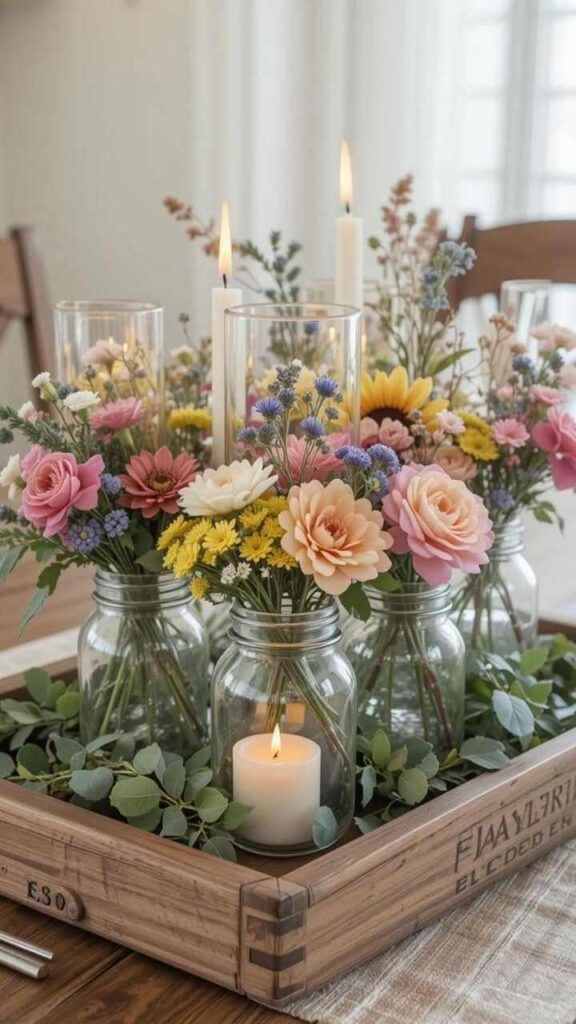 Fresh Flower Table Centerpiece Setup