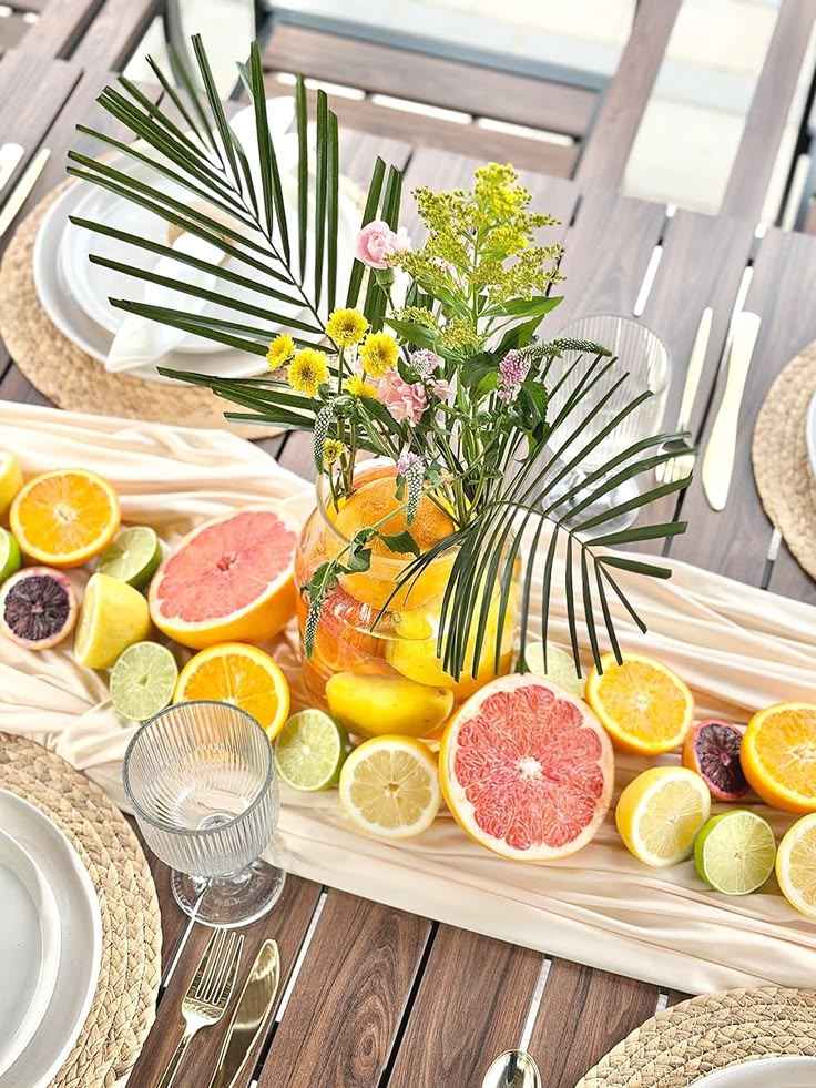 Fruit Theme Pool Decor Setup