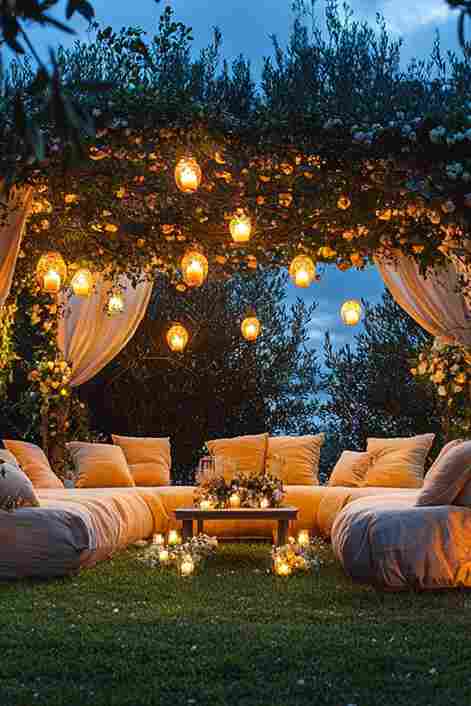 Golden Glow Lounge Setup