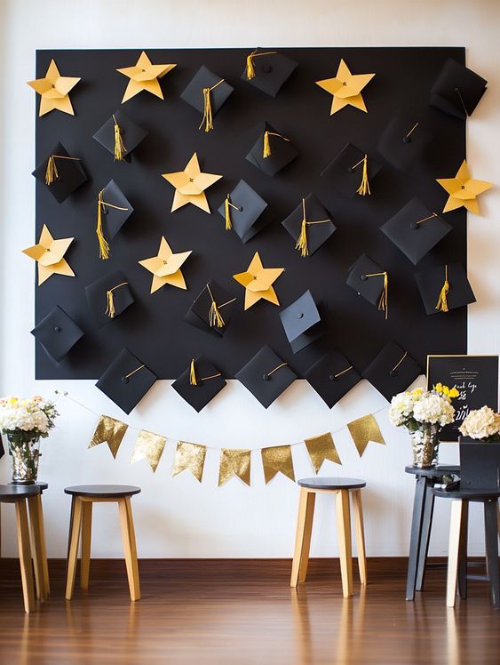 Graduation Photo Wall Setup